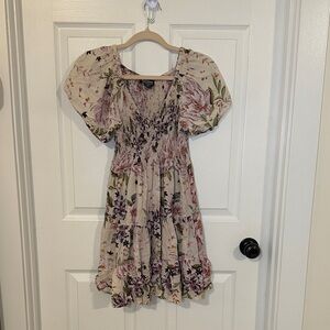 Angie Pink and Green Smocked Dress